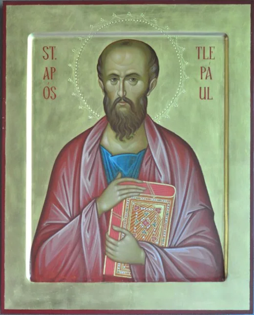Ikone des heiligen Apostels Paulus mit dem Evangelienbuch