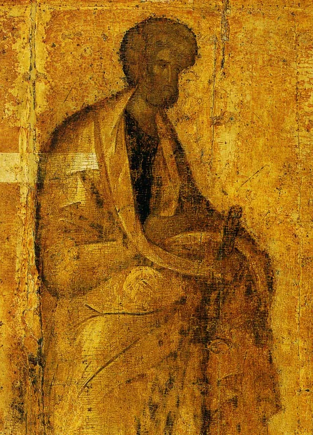 Der Apostel Petrus, Ikone aus der Deesis-Reihe der Mariä-Verkündigungs-Kathedrale, Moskau, Theophanes dem Griechen zugeschrieben
